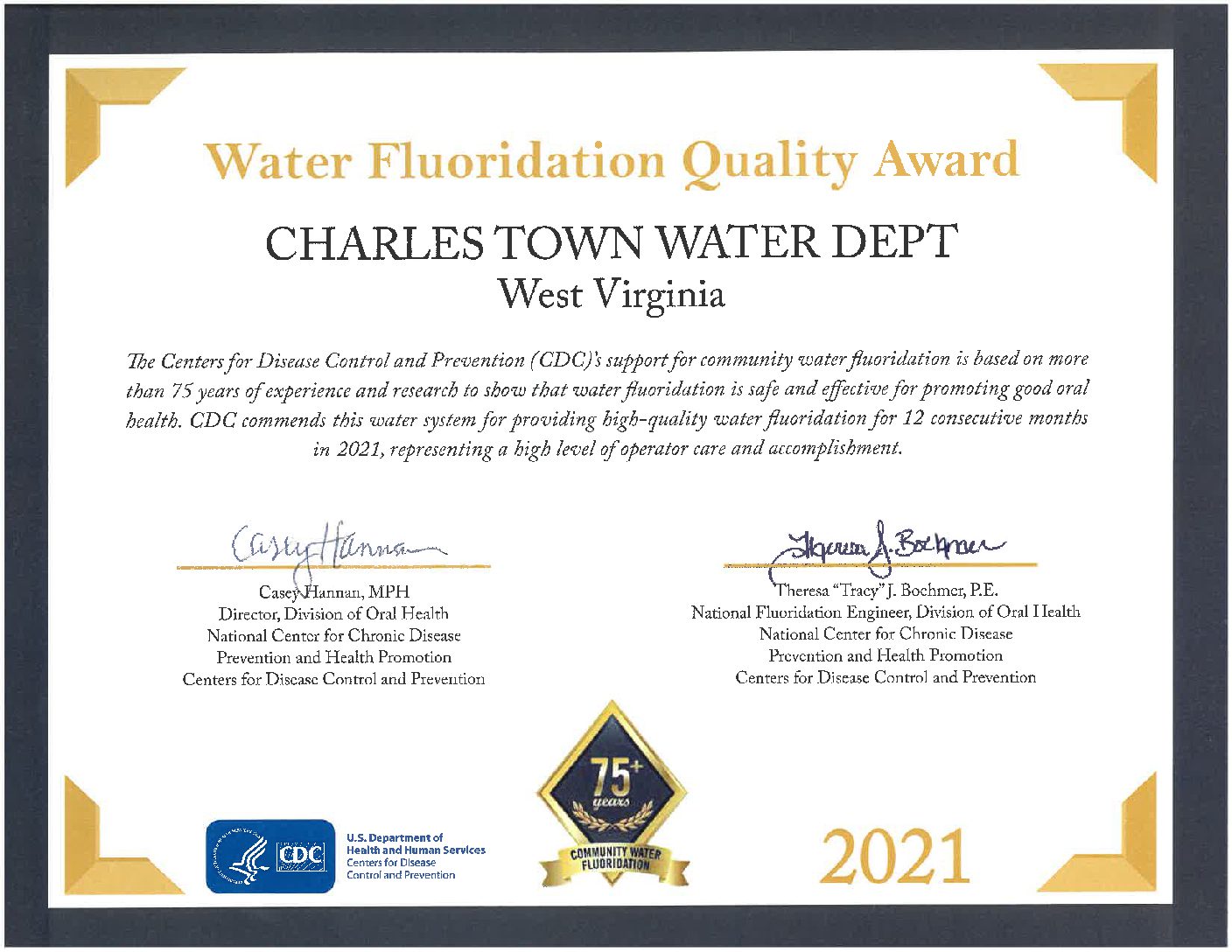 Water Fluoridation Quality Award